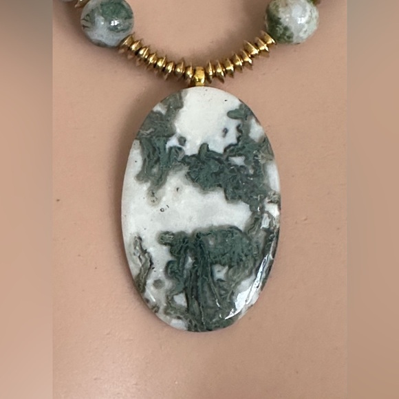 22 inch Tree Agate Gemstone bead Necklace NWOT - Picture 9 of 11